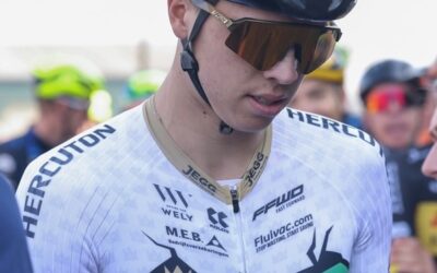 Tobi Inglis op podium in Omloop Schoonderlogt